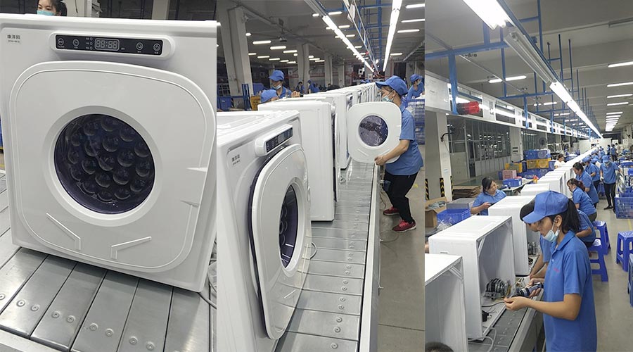 現(xiàn)場圖示！家用干衣機(jī)工廠生產(chǎn)線組成